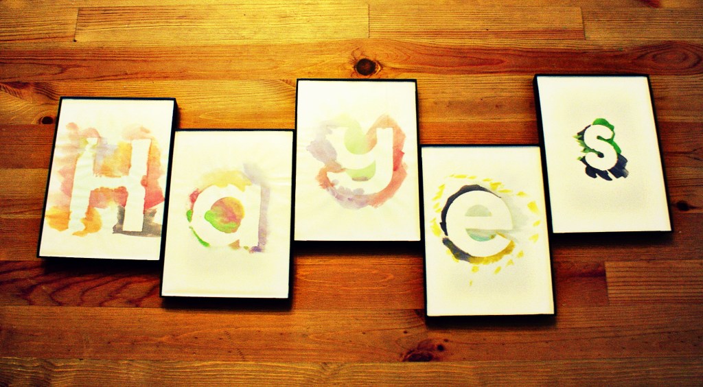 Watercolor Alphabet Stencil&nbsp;Art